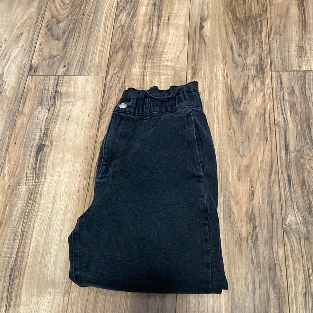Black Cinched Waist Jeans